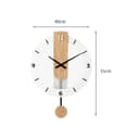 ZGUZMCMK Minimalist Wall Clock with, Modern Design in Wood And Glass, Easy Installation, Suitable for Study, Living Room, Office, Arabic Numerals - 3