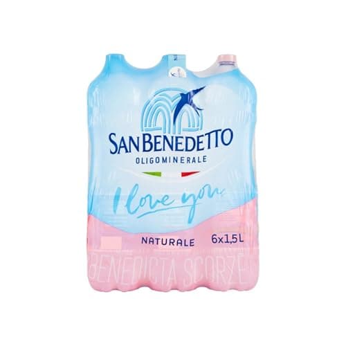 Acqua San Benedetto Naturale 1,5l x 6 | Acqua Minerale Naturale Fonte Benedicta | Confezione da 6 Bottiglie di PET da 1500ml