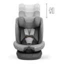 Kinderkraft I-GROW 2 PRO Seggiolino auto 0-36 kg, I-SIZE 40-150 cm, Seggiolino 360 girevole, con Isofix Base, Reclinabile Posizione sdraiata, Poggiatesta regolabile, Gruppo 0 1 2 3, Grigio - 7