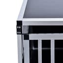 Home Deluxe - Hundetransportbox Alu SKITO - L - 90 x 65 x 69 cm - Farbe: Silber/Schwarz - Material: MDF Platten, Aluminium I Hundetransportbox Transportlösung Alu-MDF-Material Tierfreundlich - 8