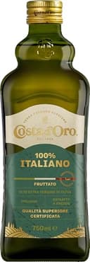 Costa d'Oro – 100% Italiano 750 ml. Olio extravergine di oliva estratto a freddo da olive 100% italiane. Bottiglia da 75 cl. - 1
