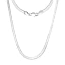 Mieoyue 925 Silber Damen Halskette ohne Anhänger, Silberkette 40 45 50 55 60cm Silberschmuck (Flache Schlangenkette, 45.0 Zentimeter) - 1
