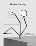 LitONES Schreibtischlampe LED Dimmbare, Augenschutz tageslichtlampe schreibtisch mit 3 Farbmodi und Touch-Steuerung/Memory-Funktion,15W Schwenkarm Bürolampe mit Stecker,Schwarz - 5