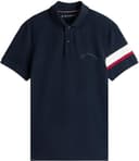 Tommy Hilfiger Men’s Short Sleeve Tape Regular Fit Polo Shirt, Blue (Desert Sky), XXL - 6