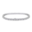 Bellitia Jewelry Bracciale Infinito Argento Placcato Oro Bianco con Zirconi CZ Delicato Classico Donna, Bracciale Tennis Donna Ragazza Bracciale, Regalo alla moda Donna 3mm, 18cm - 1