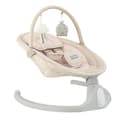 Sdraietta MoMi KENANI SAND per bambini fino a 9 kg, con display LED, telecomando, Bluetooth, alimentazione a batteria o elettrica, cintura di sicurezza a 5 punti, aro e giocattoli - 1