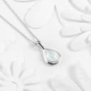 925 Sterling Silver and Moonstone Necklace, Birthstone Pendant, Bridesmaid Jewellery, Classic Teardrop Minimal Necklace - 4