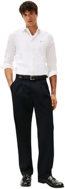 Tommy Hilfiger Uomo Camicia Flex Poplin Kent Collar Slim Fit, Bianco (White), XS - 5