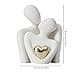 Statuette di coppia, scultura in ceramica, romantica coppia d'amore, design moderno elegante artigianale, colori bianco e nero, statuette decorative per regali - 5