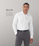 Calvin Klein Men's Non Iron Slim Fit Herringbone French Cuff Dress Shirt, White, Large - 6