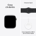 Apple Watch Series 11 GPS, Cassa 42 mm in alluminio grigio siderale con Cinturino Sport nero - S/M - 6