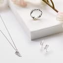 HENRYKA 925 Sterling Silver Miniature Royal Fern Leaf Necklace - 18 inch Chain | Minimal Boho Pendant | Nature Themed Gifts - 4