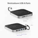 Stouchi Mac Mini Dock para Mac Mini M4/M4 Pro 2024, concentrador M4 con 3 puertos USB 3.0 (5 Gbps), 1 USB 2.0, lectores micro/SD (104 Mbps), lectores de tarjetas TF (104 Mbps), sin SSD, color plateado - 2