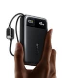 Baseus FC11 Powerbank 45W 20000mAh con 2 Cables USB-C Integrados, Batería Externa de Carga Rápida con Pantalla LED, Mini Power Bank para iPhone 17/16/15/14 Pro MAX, iPad, Samsung, Negro - 1