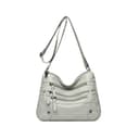 Fryloo Borse Borse di Lusso per Donna, Borse di Design per Donna, Borsa Bandoliera in Pelle Morbida, Nuova - Grigio Chiaro - 1