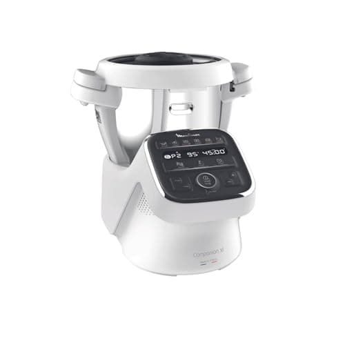 Moulinex HF80CBK Companion Robot da Cucina Multifunzione, 1500 W, 3L, da 30 a 150 °C, 12 Programmi Automatici e Modalità Manuale, 6 Accessori Dedicati, Ricettari Personali Tramite l’App