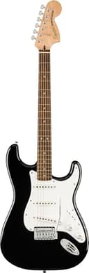 Squier by Fender Affinity Stratocaster Chitarra Elettrica & Mustang Micro Pack, Nero, Tastiera in Acero, Include Gig Bag, Tracolla, Cuffie, Plettri e 3 Mesi di Fender Play Gratis - 2