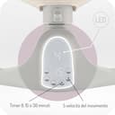 Sdraietta MoMi KENANI SAND per bambini fino a 9 kg, con display LED, telecomando, Bluetooth, alimentazione a batteria o elettrica, cintura di sicurezza a 5 punti, aro e giocattoli - 5