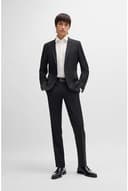 HUGO Mens Kerr Derb Derby Shoes in Nappa Leather with Embossed Logo Size 7 Black - 2