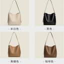Fryloo Borse Borsa Tote A Secchiello in Morbida Pelle alla Moda da Donna Tracolla Multifunzionale di Fascia Alta Grande capacità-Marrone Chiaro - 4