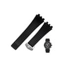ENFYUSTR Silikon-Uhrenarmband for TAG HEUER Carrera-Serie, konkav-konvexes Schnittstellenarmband(Black-No buckle) - 2
