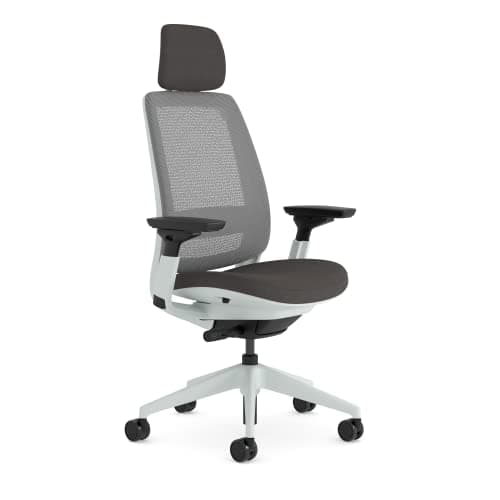 Steelcase Series 2 Ergonomic Office Chair With LiveBack Lumbar Support, 4D Armrests, Adjustable Headrest Nickel/Anthracite; Made in Europe