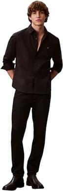 Calvin Klein LS Solid Oxford Camicia Classica da Uomo LV140EM125 Altre Camicie, Nero (Nero), XXL_Plus, Nero (Nero), XXL - 5