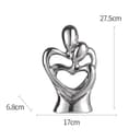 Estatua de cerámica abrazada de pareja, estatua de arte abstracto moderno, escultura de pareja abstracta romántica, para sala de estar, dormitorio, oficina, entrada, chimenea. (Plata A, Grande) - 2
