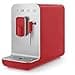 Smeg, BCC02RDMEU Fully Automatic Coffee Machine with Steam Function, Steam Nozzle, Integrated Grinder, Thermoblock System, 1.4 L Tank, 19 Bar Pump Pressure, Compact Measurements, 1350 W, Red - 2