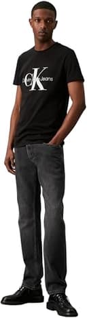 Calvin Klein Herren T-Shirt Kurzarm Core Monologo Slim Fit, Schwarz (Ck Black), M - 5