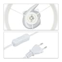 Relaxdays Lámpara Mesita Moderna, Diseño Abstracto, Luz Sobremesa, Pantalla Tela, E27, 50 x 25 cm, Plateado y Blanco - 8