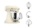KitchenAid Küchenmaschine - Artisan - Kippbarem Food Processor - Teigknetmaschine mit 3 Zubehör und Schüssel aus Edelstahl - 4.8 L - Crème - 4