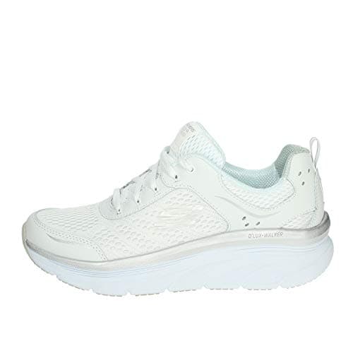Skechers D'lux Walker Infinite Motion, Scarpe Da Ginnastica Donna, Bianca White Silver, 40 EU