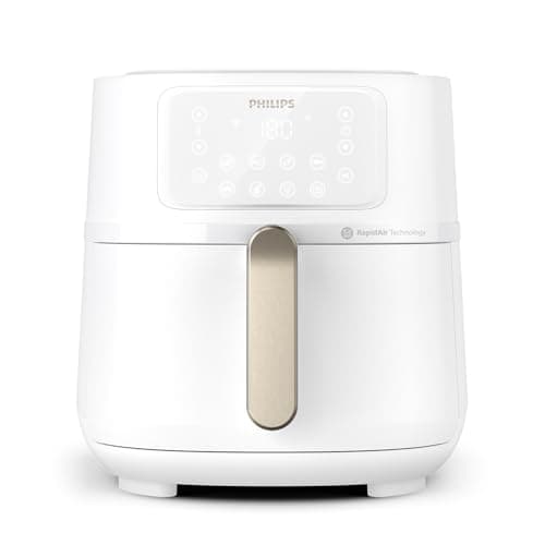 Philips Airfryer Serie 5000 XXL, 7,2L (1,4Kg) - 6 porzioni, Friggitrice ad Aria 16-in-1, connessione Wifi, 90% di grassi in meno con Tecnologia Rapid Air, app HomeID. Bianco(HD9285/00)