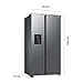 Samsung Side-by-Side Fridge with Freezer, 178 cm, 634 L Total Volume, 225 L Freezer, AI Energy Mode, Water and Ice Dispenser, Fresh Water Connection, Stainless Steel Look, RS6GCG885DS9EG - 2