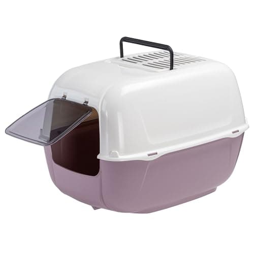 Ferplast Prima Cat Toilet Home, 52.5 x 39.5 x 38 cm, Burgundy