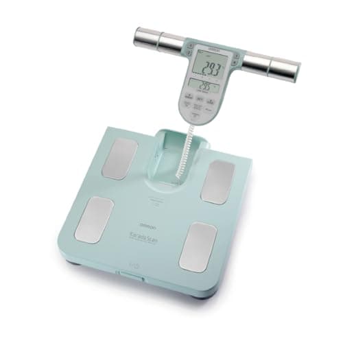 OMRON BF511 báscula de baño con 8 sensores para medir composición corporal, IMC y grasa. Ideal para adultos y niños (+6 años). Capacidad máxima de 150 kg