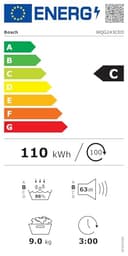 Bosch WQG243C0II Serie 6 Asciugatrice a pompa di calore, 9 kg, Classe energetica C, Sensori di asciugatura, Riduce le pieghe e facilita la stiratura, Cestello per capi in lana, Bianco, 60 Cm - 16