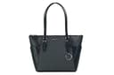 Michael Kors Charlotte - Bolsa grande con cremallera superior, Negro Sig, Large - 1