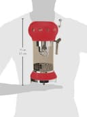 Smeg, ECF01RDEU Manual Espresso -Maschine, Cappuccino -System, Thermoblock, große Tassengehäuse und Doppelkaffeefunktion, 1 l Wassertank, kompakte Abmessungen, 1350W, Rot - 3