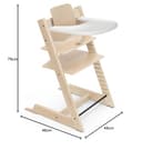 Trona Tripp Trapp de Stokke (Natural) con Bandeja Stokke (White) - Incluye Silla Tripp Trapp, Baby Set 2 para Niños de 6 a 36 Meses - Ajustable y Fácil de Limpiar - 9