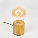 HOFSTEIN Argea Small Table Lamp, Wooden Table Lamp in Natural Colours, Modern Light in Scandinavian/Boho Design, Switch on Cable, Height 10 cm, E27, Living Room, Bedroom, Dining Room, Hallway, Office - 9