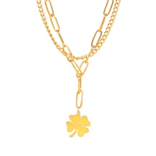 Colgante Minimalista de Plata de Ley 925 para Mujeres y niñas, Collar de Alhambra de Cuatro Hojas