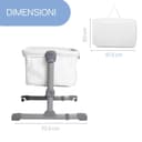 Chicco Next2Me Essential Culla Neonato Fianco Letto, Culla Co-Sleeping, Compatibile con Diversi Letti, Altezza Regolabile, Buona Circolazione dell'Aria, Materasso e Borsa inclusi, 0-6 Mesi, Bianco - 4