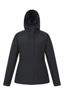 Mountain Warehouse Alaskan Womens 3 in 1 Short Jacket - IsoDry, Waterproof 10,000Mm & Breathable Coat with Taped Seams - Best for Autumn Winter, Outdoors & Wet Weather Jet Black Women's Size 16 - 9