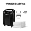Fellowes LX201 - Trituradora de Papel, microcorte, destruye hasta 12 Hojas, destructora de Papel Uso Personal, Nivel de Seguridad DIN-P5, 100% Anti-Atascos, Papelera 22L, Color Negro - 7