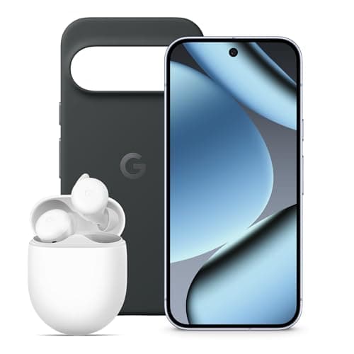 Google Pixel 10 Pro - Smartphone Android libre con Gemini - Piedra lunar, 256GB + Funda Pixelsnap - Obsidiana (Creado por Google) + Pixel Buds A-Series - Auriculares de audio con Bluetooth - Blanco