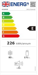 Hisense RB327N4WWE 55cm Freestanding 50/50 Fridge Freezer - 251 litre capacity - Total No Frost - Non-plumbed Water Dispenser - White - E Rated, H182.4 x W55 x D55.7 (cm) - 10