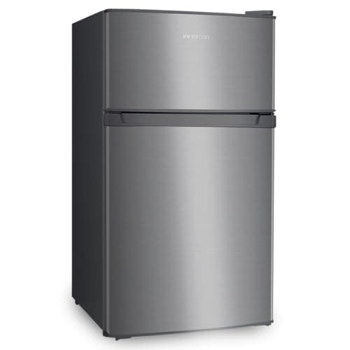INFINITON | Frigorifico FG-A82I2P | Dos Puertas | Capacidad 85 L | Descongelación DEFROST | Alto 85 Cm | Clase Energética A+ /F | Temperatura Regulable | Color Inox |