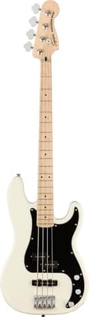 Squier by Fender Affinity Series Precision Bass, Tastiera in Acero, Olympic White, Design Classico, Suonabilità Confortevole, Include Lezioni Virtuali Gratuite - 1